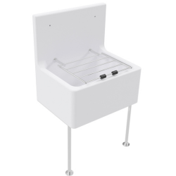 High Back Cleaners Sink with Grate, Brackets & Legs